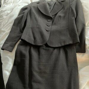 Ann Tylor Skirt Suit - Size 8 Petite= Boucle -Brown lined-